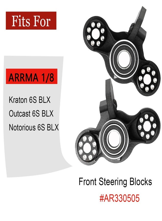 MOSHNOLY Aluminum Front Steering Knuckles Blocks for ARRMA 6S 1/8 Kraton Notorious Outcast 1/7 4WD BLX, RC Caster Blocks C-Hubs w/Big Bearings Upgrades Part, Hub Carriers Stub Axle Replace AR330505 - Image 3